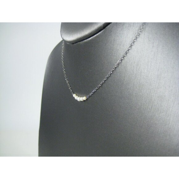 Delicate Pearl Sterling Silver 925 Minimalist Necklace Simmons Jewelry Choker - Picture 7 of 8